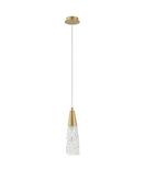 KOVAC Brushed Gold Steel &amp; Clear Structured Glass LED G9 1x5 Watt 230 Volt IP20 Bulb Excluded D: 29 H1: 29 H2: 180 cm image