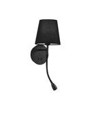 NIA Black Metal Black Fabric Shade Switch On/Off LED 3 Watt 3000K 180Lm LED E14 1x5 Watt 230 Volt IP20 Bulb Excluded L:19 W: 16 H: 30 cm image