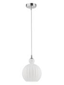 ODELL Chrome Aluminium Opal Glass LED E14 1x5 Watt 230 Volt IP20 Bulb Excluded D: 15 H1: 20.4 H2: 120 cm image