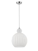 ODELL Chrome Aluminium Opal Glass LED E27 1x12 Watt 230 Volt IP20 Bulb Excluded D: 28 H1: 35.9 H2: 120 cm image