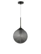 ATHENA Smoky Gray Glass Matt Black Metal LED E27 1x12 Watt 230 Volt IP20 Bulb Excluded D: 25 H: 120 cm image