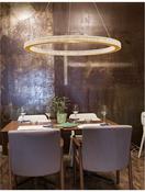 FIORE Antique Gold Brass Aluminium &amp; Acrylic LED 80 Watt 230 Volt 4452Lm 3000K IP20 D: 80 H1: 4 H2: 120 cm image