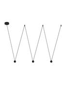 NOCCI Black Aluminium
Black Fabric Wire 
LED 3x4.5 Watt 230 Volt
660Lm 3000K IP20
L: 320 H1: 128 H2: 112 cm Adjustable