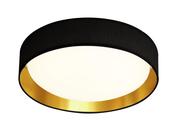 GIANNA 50CM 1LT LED FLUSH CEILING LIGHT, ACRYLIC, BLACK SHADE/GOLD image