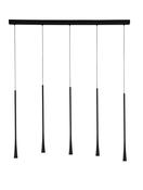 GOCCIO Black Aluminium &amp; Steel Black Fabric Wire LED 5x7 Watt 230 Volt 1065Lm 3000K IP20 L: 110 W: 4.5 H1: 60 H2: 160 cm image