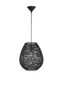 GRIFFIN Black Paper Black Fabric Wire &amp; Base LED E27 1x12 Watt 230 Volt IP20 Bulb Excluded D: 30.5 H1: 33 H2: 215 cm image