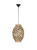 GRIFFIN Dried Water Hyacinth Black Fabric Wire &amp; Base LED E27 1x12 Watt 230 Volt IP20 Bulb Excluded D: 24.5 H1: 35.5 H2: 215 cm image