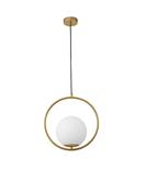 OBITAR Opal Glass Brass Gold Metal LED E27 1x12 Watt 230 Volt IP20 Bulb Excluded L: 35 W: 20 H1: 37.6 H2: 120 cm image