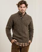 Darragh Chunky Button Jumper in Earthy Brown