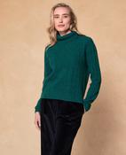 Anna Teal Speckle Aran Roll Neck