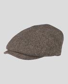 Donegal Tweed Baker Cap - Camel &amp; Brown Herringbone image