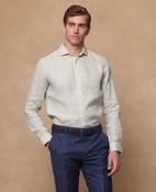 Benbaun Irish Linen Shirt - Off White image