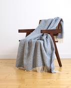 Wool Throw - Blue &amp; White Herringbone image