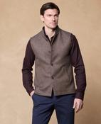 Cavan Navy Herringbone Donegal Tweed Gilet image