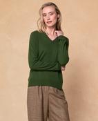 Chloe V Neck Jumper - Green image