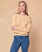 Cora Crew Cable Knit - Oat &amp; Pink image