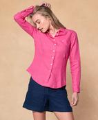 Hannah Irish Linen Shirt - Fuchsia Pink image