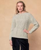 Hilda Cloud Grey Aran Jumper