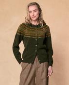 Haley Woodland Green Fair Isle Cardigan