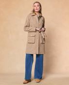 Lotty Donegal Tweed Field Coat - Oat Herringbone