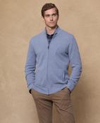 Ronan Cotton Cardigan - Blue &amp; Grey 