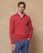 Sean Cotton 1/4 Zip Jumper - Raspberry 