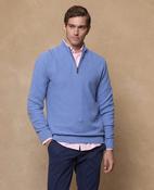 Liam Cotton 1/4 Zip Jumper - Blue