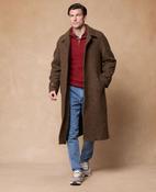 Corrib Green &amp; Brown Herringbone Donegal Tweed Overcoat image