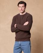 Jack Peaty Brown With Rust Ribbed Crew Neck Jumper image