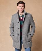 Slane Slate Grey Herringbone Donegal Tweed Coat image