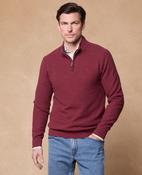 Liam Cotton 1/4 Zip Jumper - Burgundy
