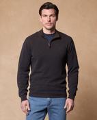 Cian Cotton Micro 1/4 Zip Jumper - Blue &amp; Brown