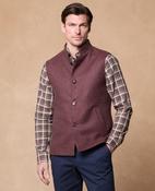 Cavan Burgundy Herringbone Donegal Tweed Gilet image