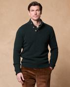 Robbie Pine Green Quarter-Button Jumper image
