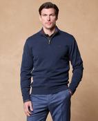 Sean Cotton 1/4 Zip Knitwear - Navy image