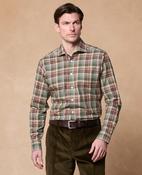 Caher Cotton Shirt - Green &amp; Brown Plaid Check image