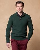 Liam Cotton 1/4 Zip Jumper - Bottle Green image