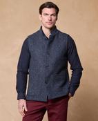 Kilkenny Navy Herringbone Donegal Tweed Gilet