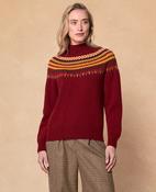 Morray Burgundy Fair Isle Jumper