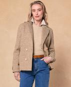 Saoirse Donegal Tweed Coat - Oat Herringbone image