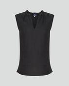 Silvia Black Irish Linen Top image