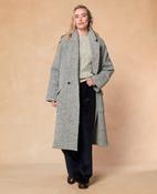 Sophie Grey Herringbone Donegal Tweed Coat image