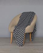 Irish Wool Oversized Houndstooth Throw - Charcoal &amp; Grey