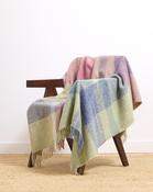 Wool Throw - Pink, Green &amp; Blue Check  image