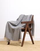 Wool Throw - Blue &amp; White Herringbone  image