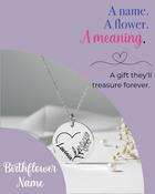 Personalised Birth Flower Name Necklace image