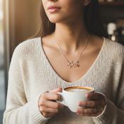 BE ACTIVE Charm Necklace | Caffeine Molecule with a Birthstone image