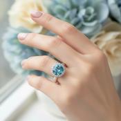 Dazzling Moonlit Heliotrope Halo Ring image
