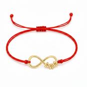 Gold Infinity Bracelet with Adjustable Cord - Choose Your Design image
