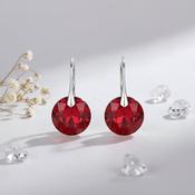 Classic Light Siam Red Crystal Leverback Earrings - Choose Your Size image